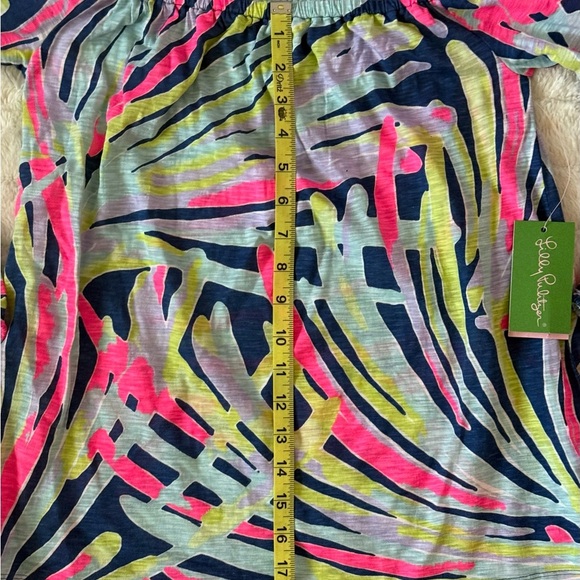Lilly Pulitzer Enna Off The Shoulder Knit Blouse Top Cotton Print XS New 166831 - Picture 6 of 7